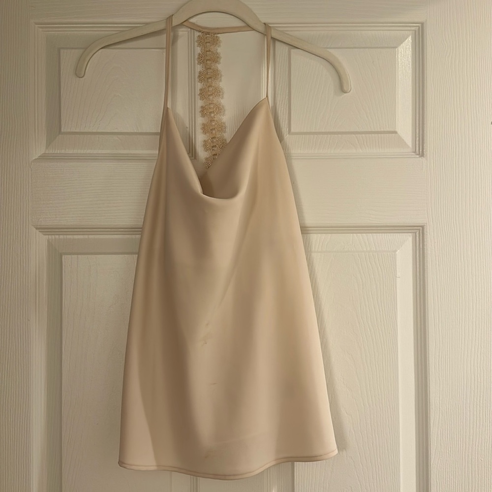 Silk baby pink tank top